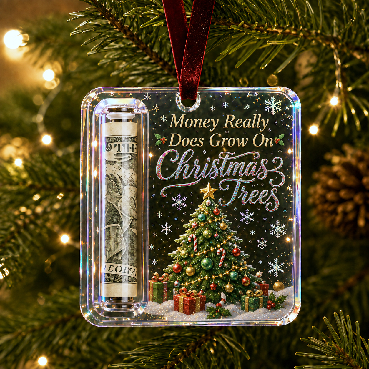 🔥Limited time 70% OFF-✨🎄A Few Bucks for Christmas – Cash Gift Holder Ornament