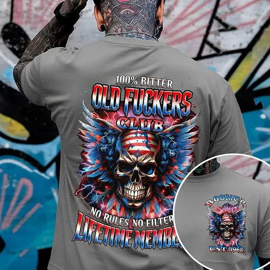 100% Bitter Old Fuckers Club Tshirt, Custom Year Gen X ,Boomer, Gen Y Tshirt