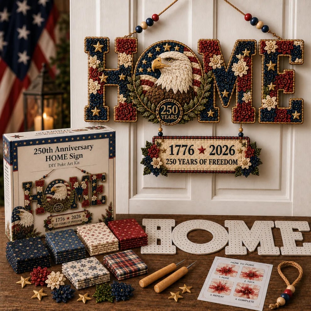 🔥70% Off Last Day - 🎄 ✨ DIY Fabric Poke Art HOME Sign Kit 🏡