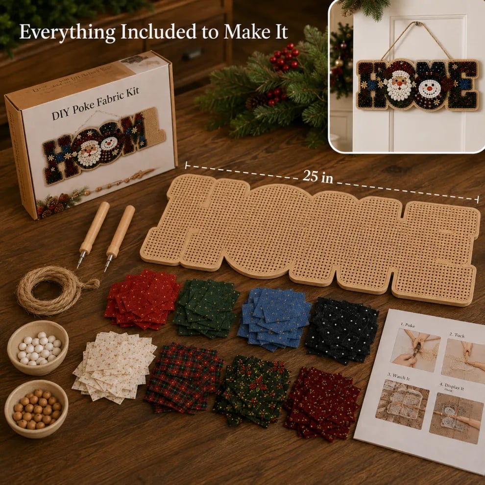 🔥70% Off Last Day - 🎄 ✨ DIY Fabric Poke Art HOME Sign Kit 🏡