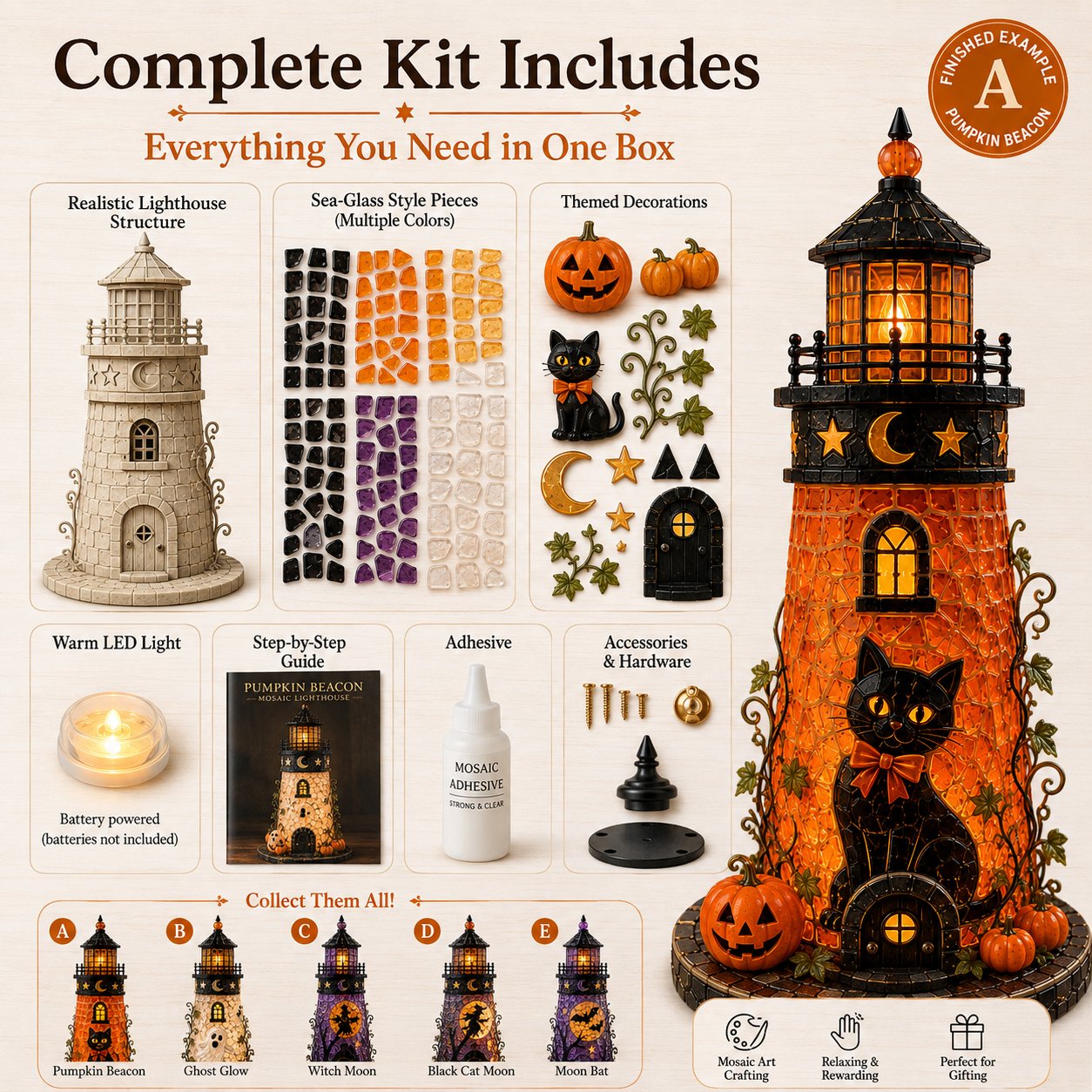 Podmallsell DIY Sea Glass  – 🎃Halloween Lighthouse