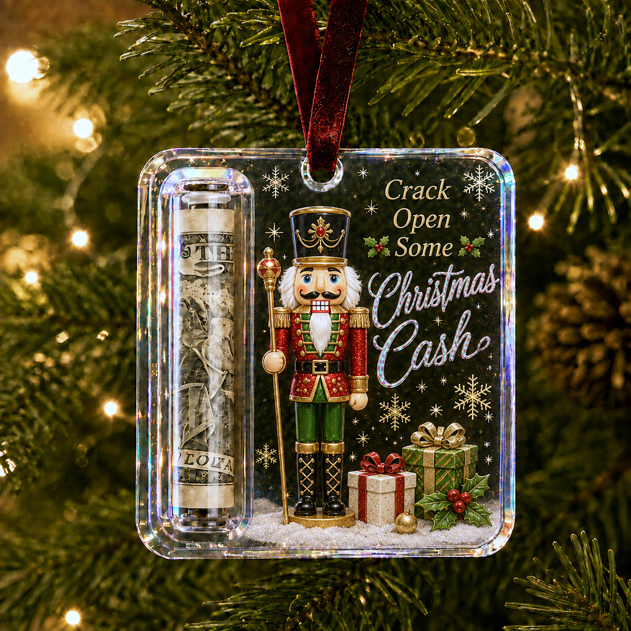 🔥Limited time 70% OFF-✨🎄A Few Bucks for Christmas – Cash Gift Holder Ornament