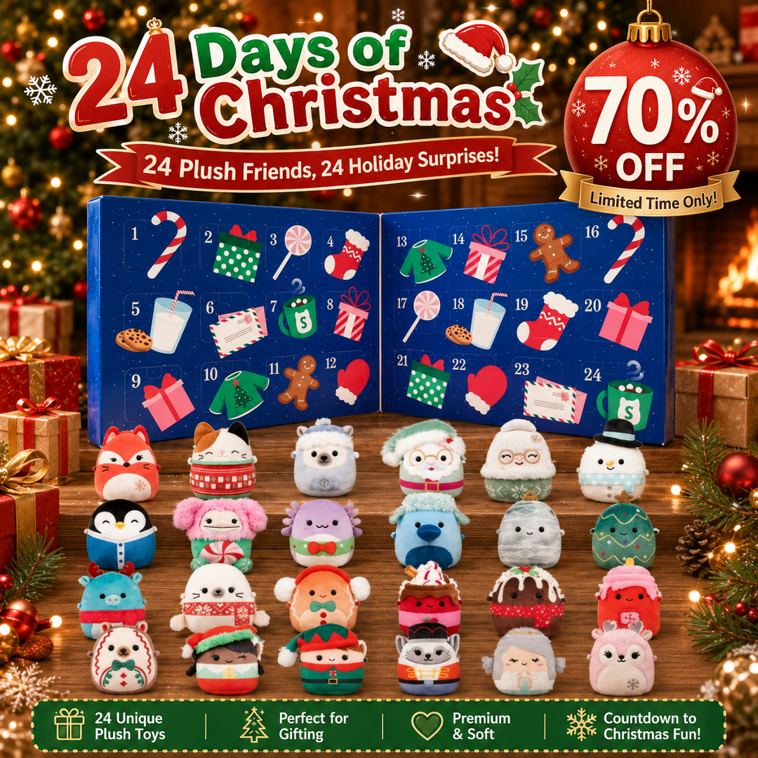 🔥Last 40pcs🎉-✨🎄2027 Squishmallows 24-Day Micromallows Holiday Plush Advent Calendar