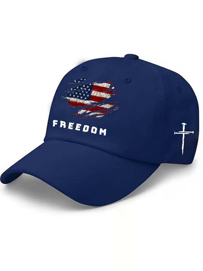 🔥LAST DAY 49% OFF - Unisex Freedom American Flag Print Baseball Cap