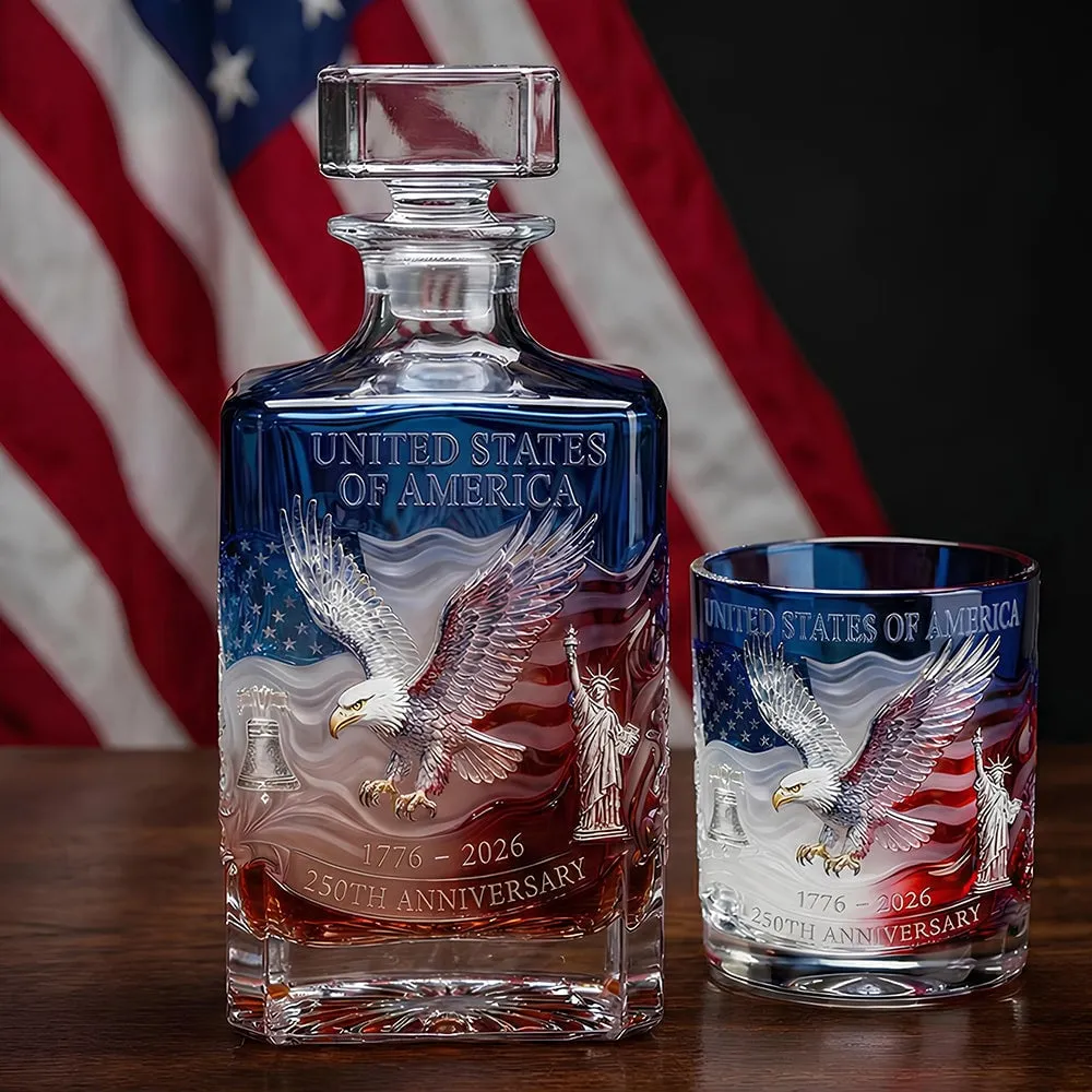U.S. 250th Anniversary Commemorative Whiskey Decanter Set