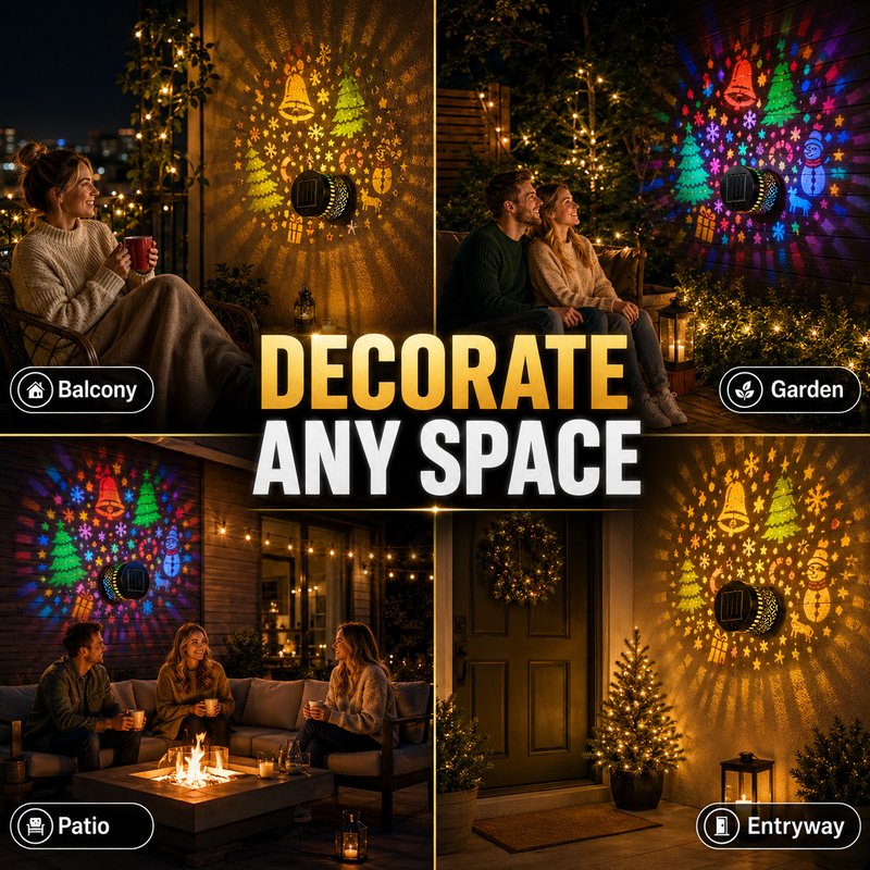 Last day 70% OFF🌟Solar Outdoor Decorative Wall Projection Light