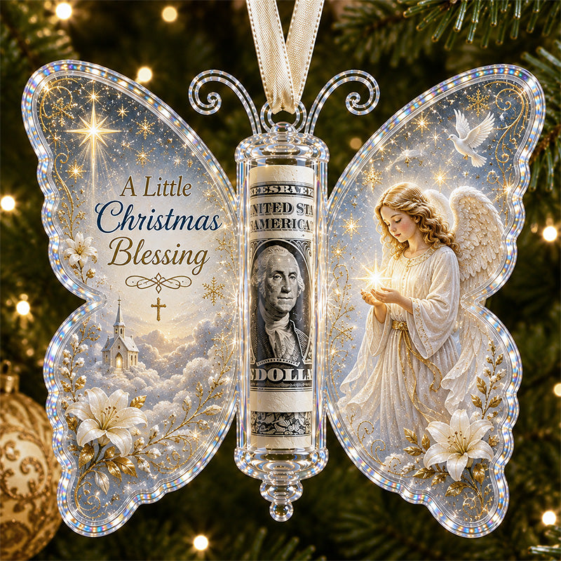 🔥Last 40pcs🎉-🦋💵 Christmas Cash Gift Butterfly Ornament – Holiday Money Holder Keepsake 🎄✨