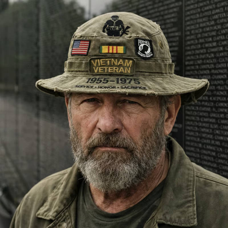 🏆Honor Their Sacrifice — Memorial Day Sale 🇺🇸”🎖️Vietnam Veteran Tribute Boonie Hat – Durable Tactical Outdoor Sun Hat