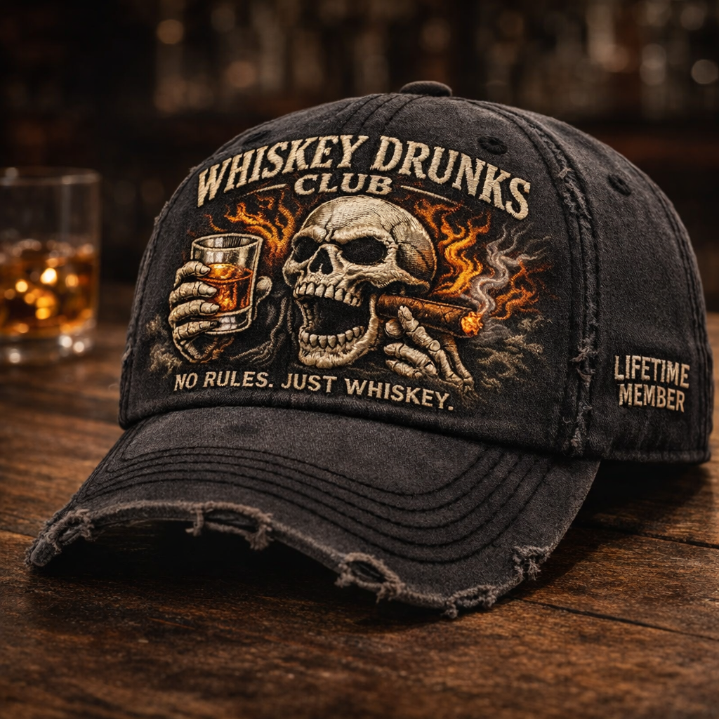 🧢 WHISKEY DRUNKS CLUB Cap 🥃💀