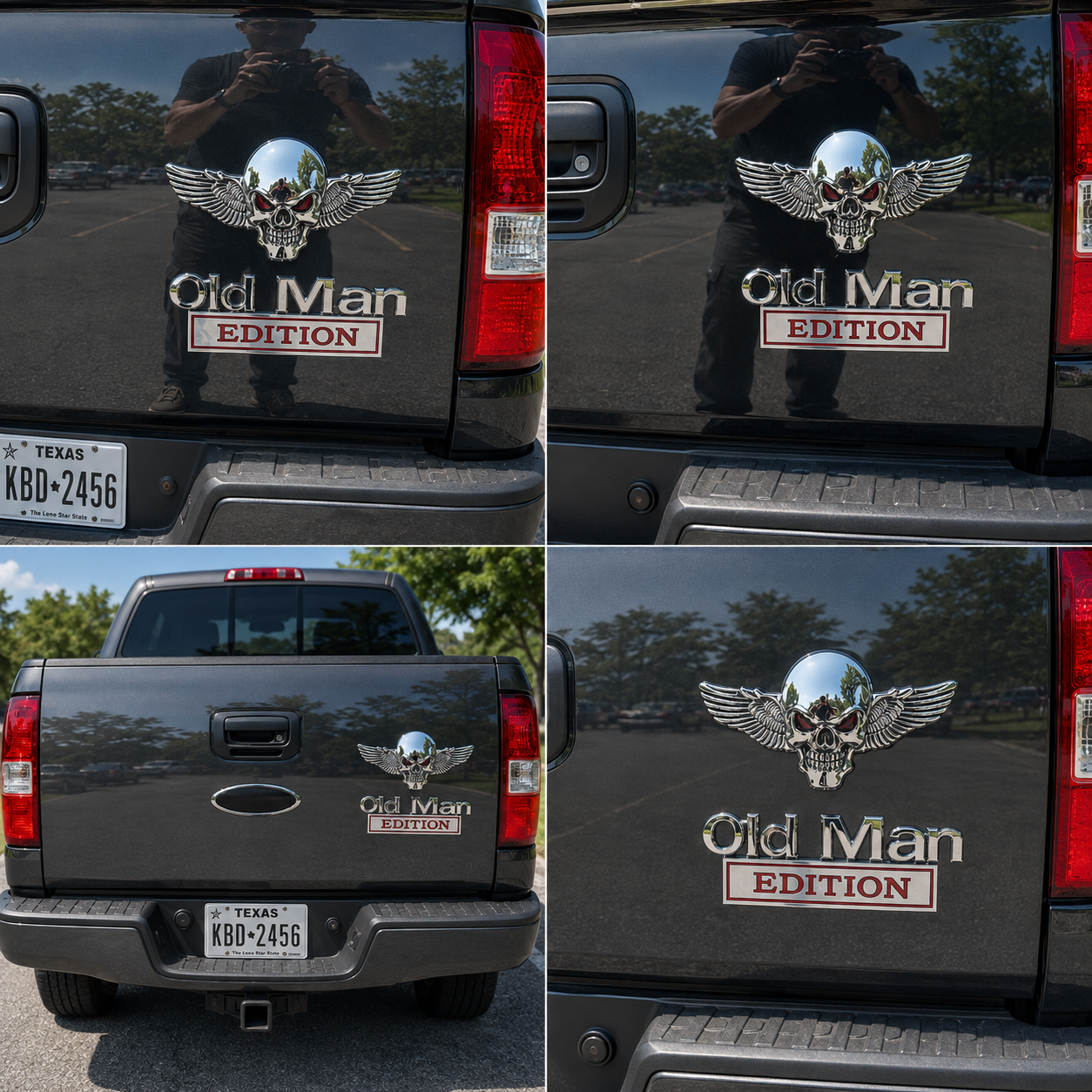 Old Man Edition Skull Metal Badge