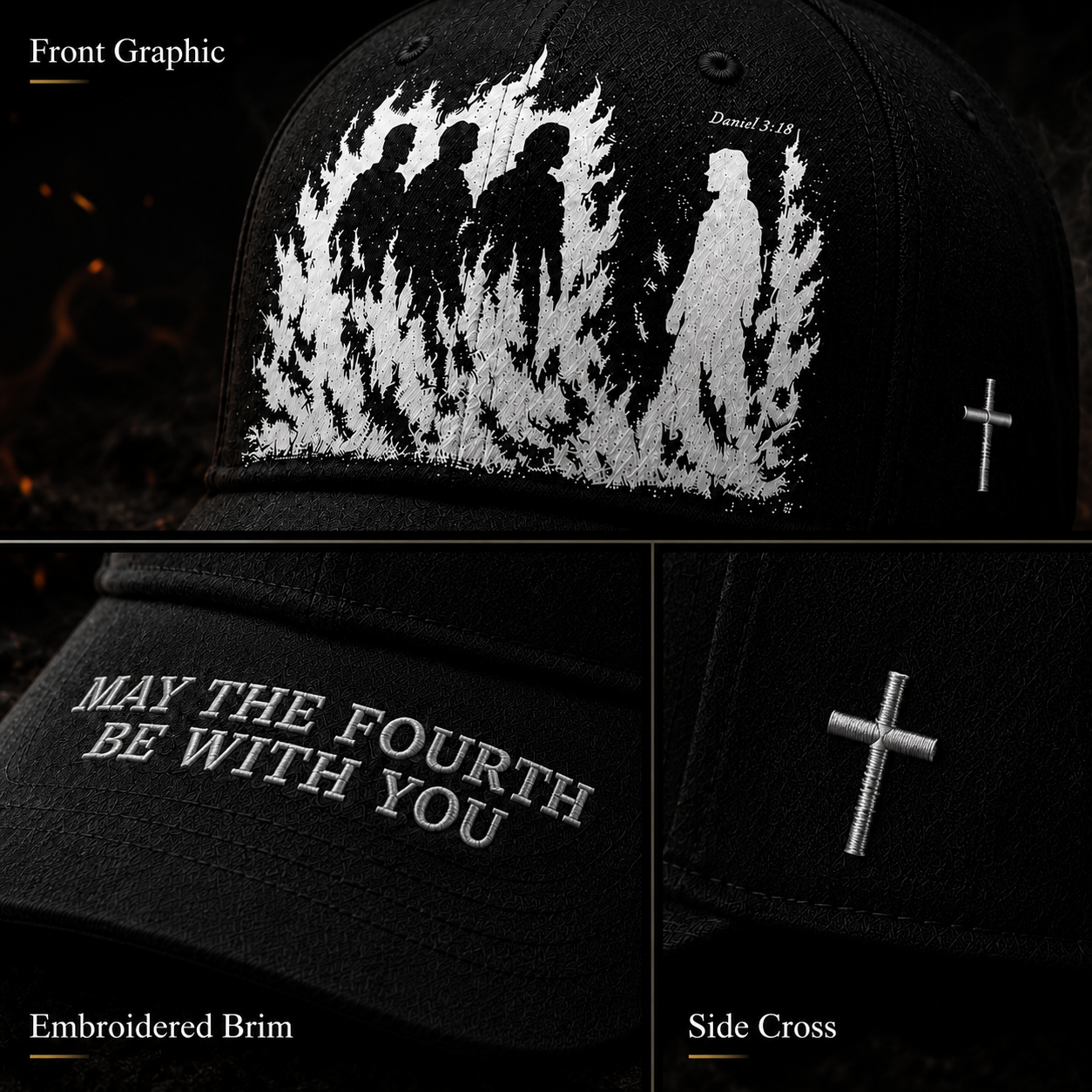 🔥 Father's Day Hot Sale ❤️May The Fourth Be With You Faith-Inspired Embroidered Baseball Cap ✝️🔥