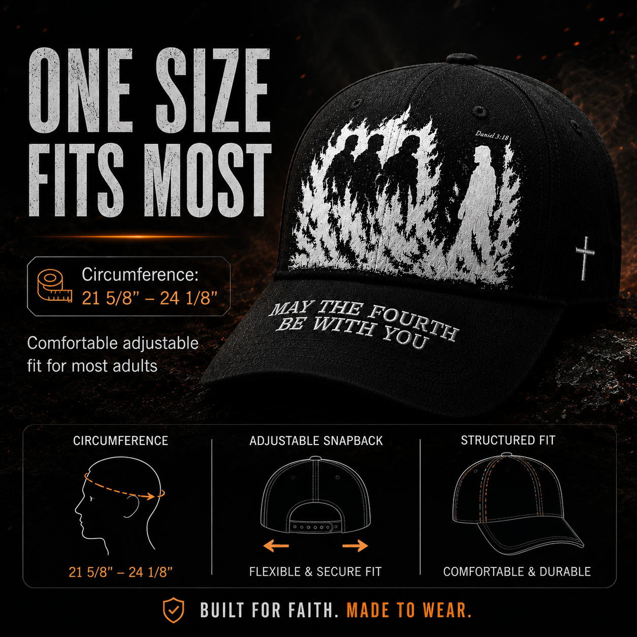 🔥 Father's Day Hot Sale ❤️May The Fourth Be With You Faith-Inspired Embroidered Baseball Cap ✝️🔥