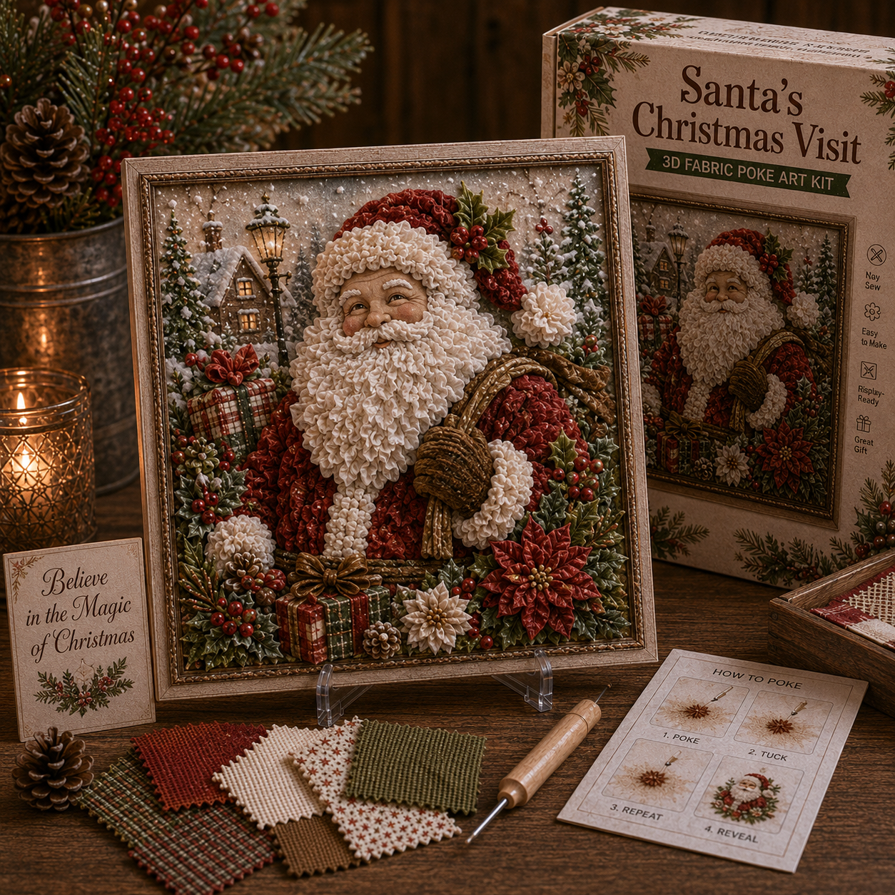 🎁 3D-kerststof-poke-art-set