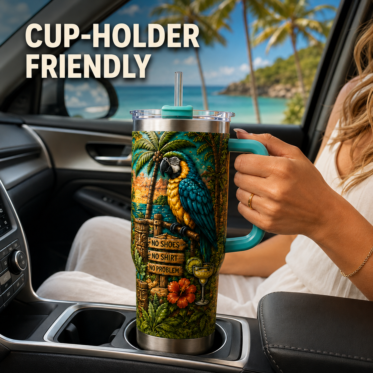 🌴 70% OFF — Tiki Life Parrot 30/40oz Travel Tumbler 🦜 Paradise Is Calling! 🍹