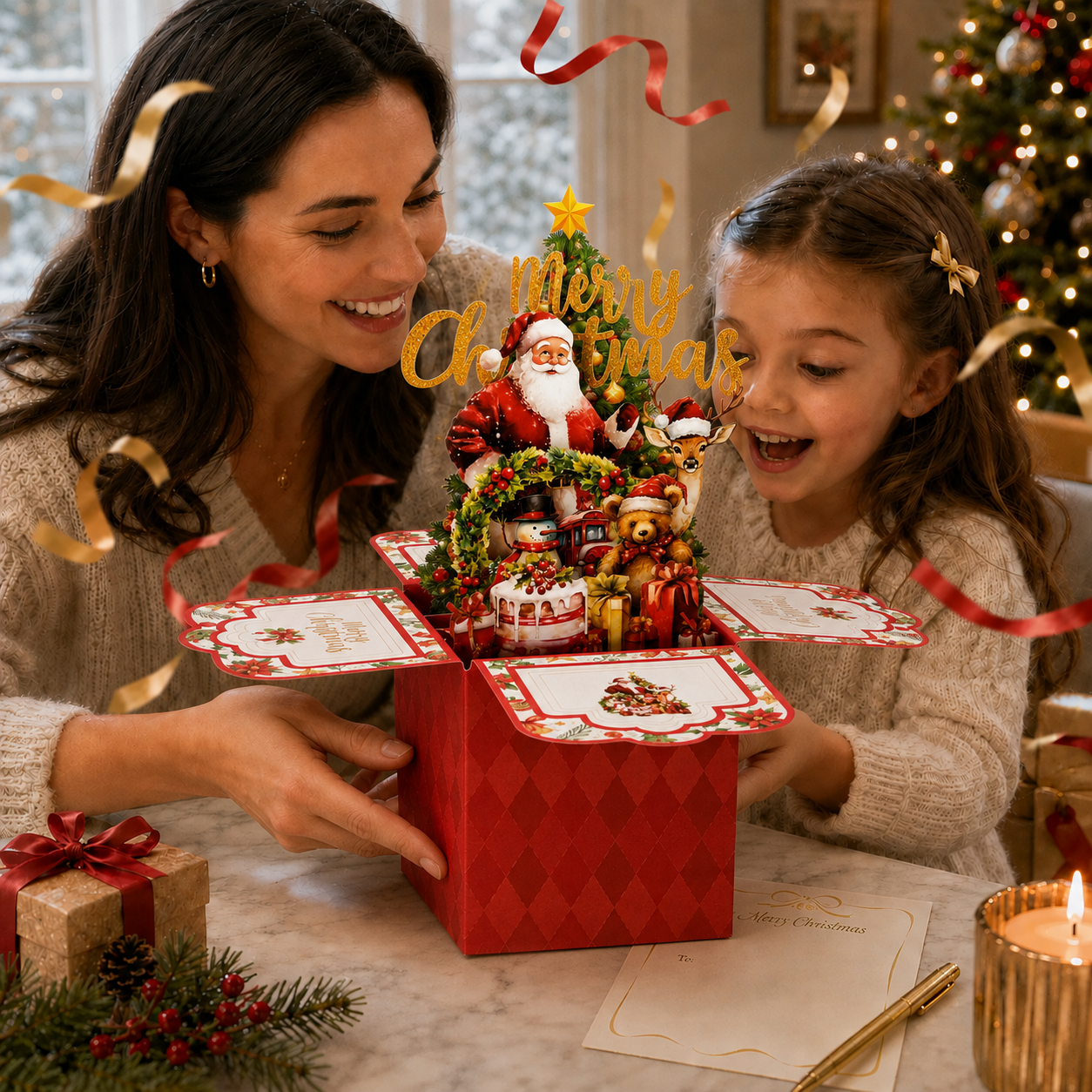 🔥 70% OFF - 3D Christmas Surprise Pop-Up Gift Box Card 🎅🎄