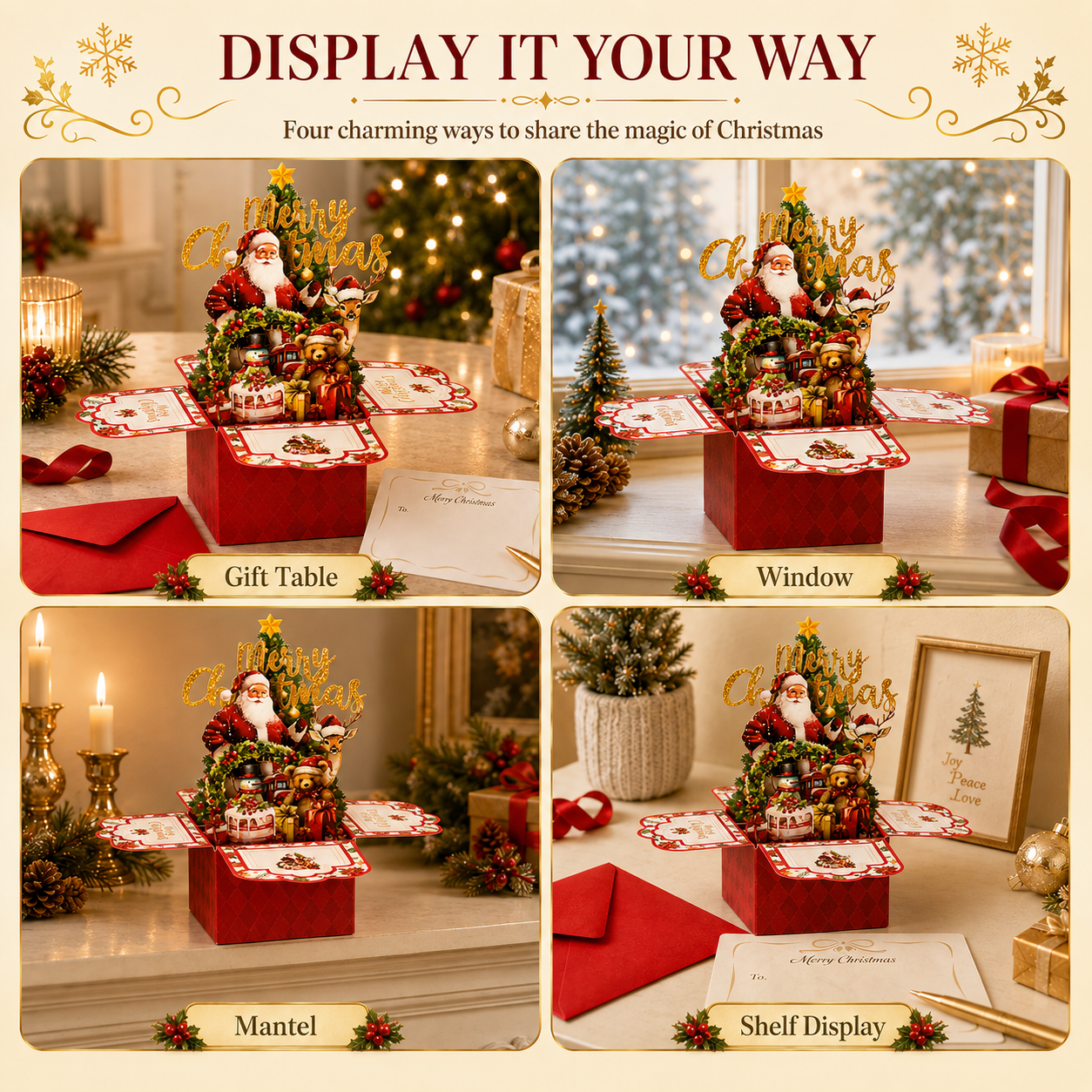 🔥 70% OFF - 3D Christmas Surprise Pop-Up Gift Box Card 🎅🎄