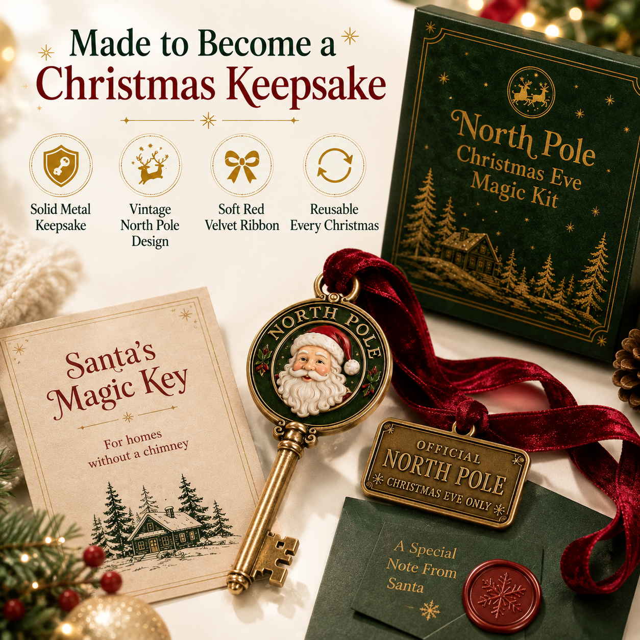 🔥Last 45pcs🎉-🎅 Santa’s Magic Key – North Pole Christmas Eve Kit🎁Buy 2 Free Shipping