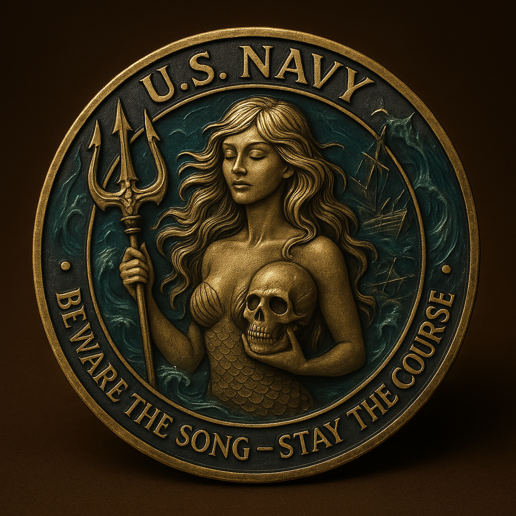 U.S. Navy Sirens Challenge Coin – Beware the Song, Stay the Course