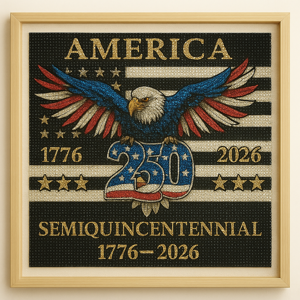 DIY Diamond Painting Kit – Celebrating 250 Years of American Freedom (1776–2026)