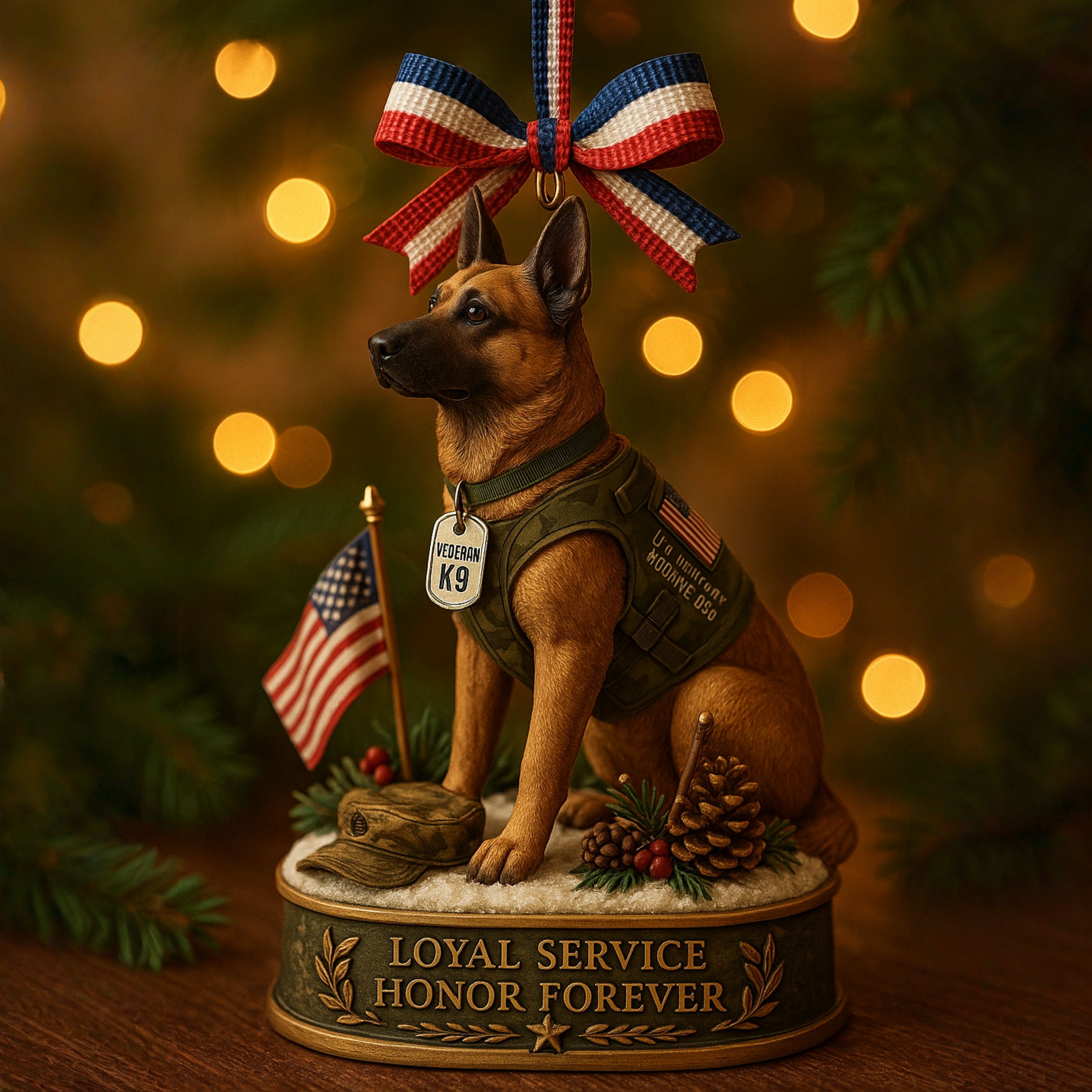 Veteran Dog Christmas Ornament
