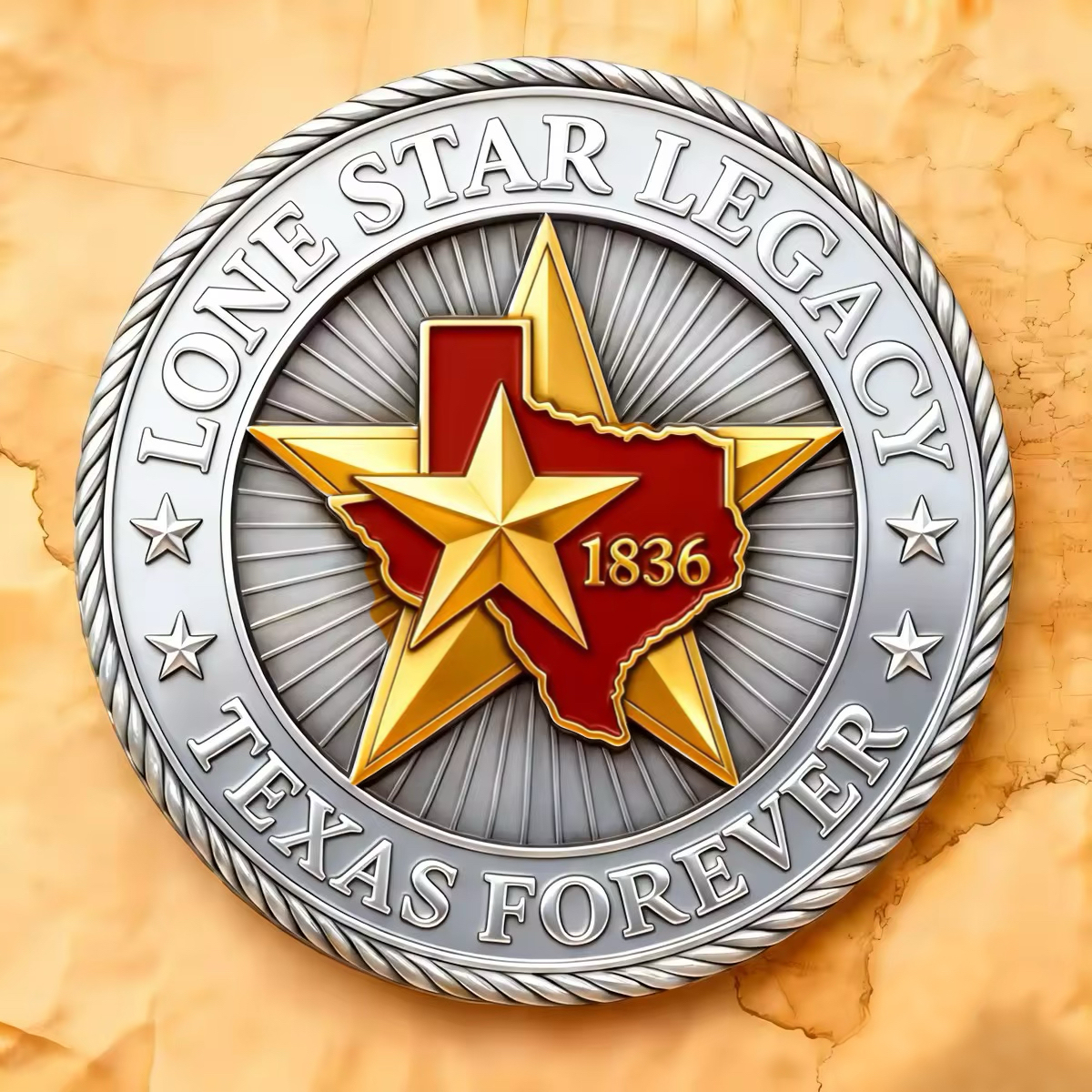 🏆Flash Sale 60% OFF-Republic of Texas Longhorn Challenge Coin – 1836–1845 Lone Star Heritage Collectible