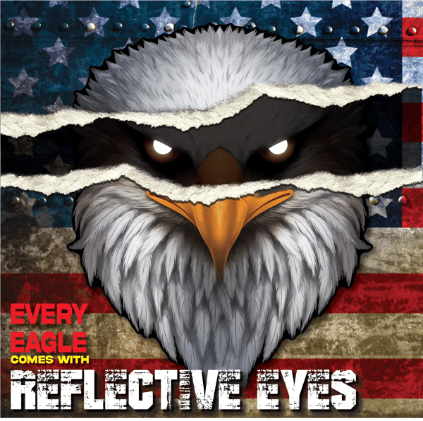 🔥Last Day 49% OFF - 🦅Reflective Eagle Eyes USA Flag Decal – Waterproof Patriotic Vinyl Sticker for Trucks, Cars & Gear - USA Flag / 5 x 4