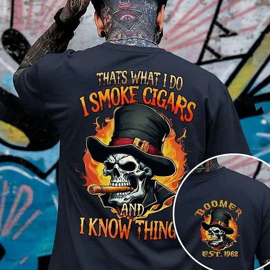 Thats What I Do I Smoke Cigars And I Know Things Custom Year Gen X, Boomer, Gen Y T-shirt