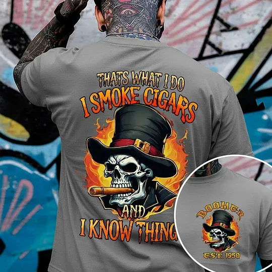 Thats What I Do I Smoke Cigars And I Know Things Custom Year Gen X, Boomer, Gen Y T-shirt