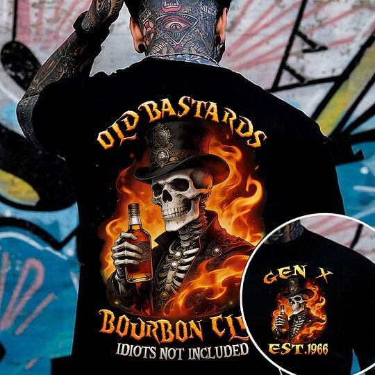 Old Bastards Bourbon Club Custom Year Gen X, Boomer T-shirt