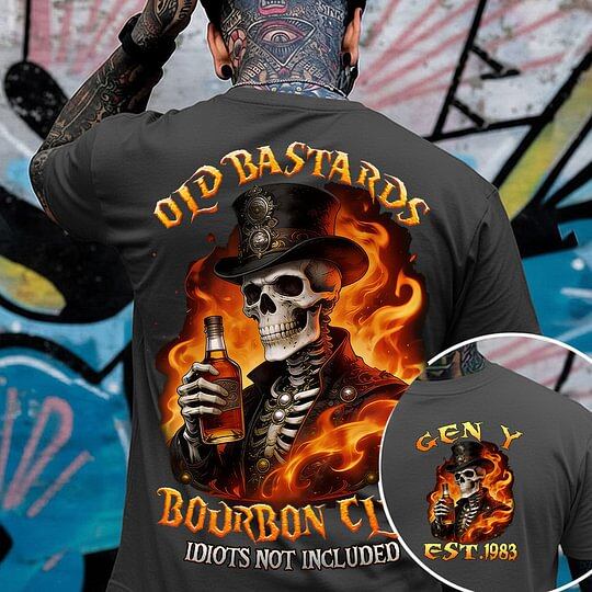 Old Bastards Bourbon Club Custom Year Gen X, Boomer T-shirt