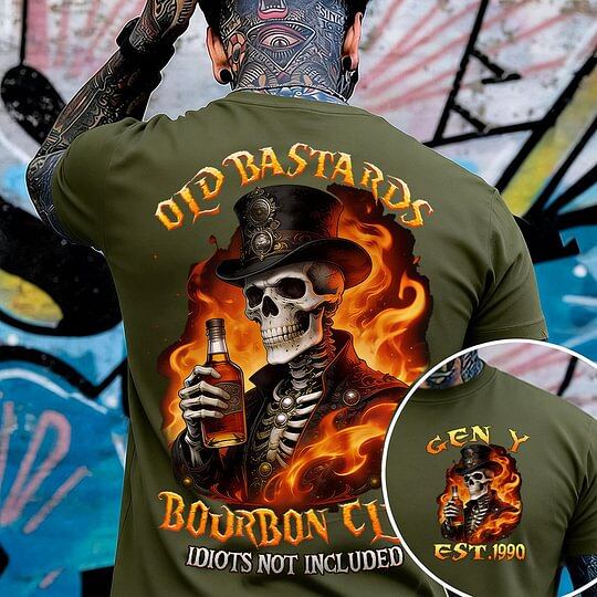 Old Bastards Bourbon Club Custom Year Gen X, Boomer T-shirt