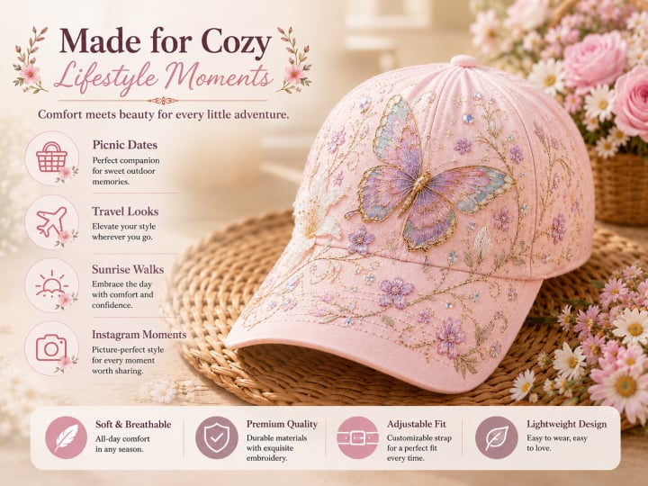 🔥Limited Edition -🌸🦋 Garden Morning Cap