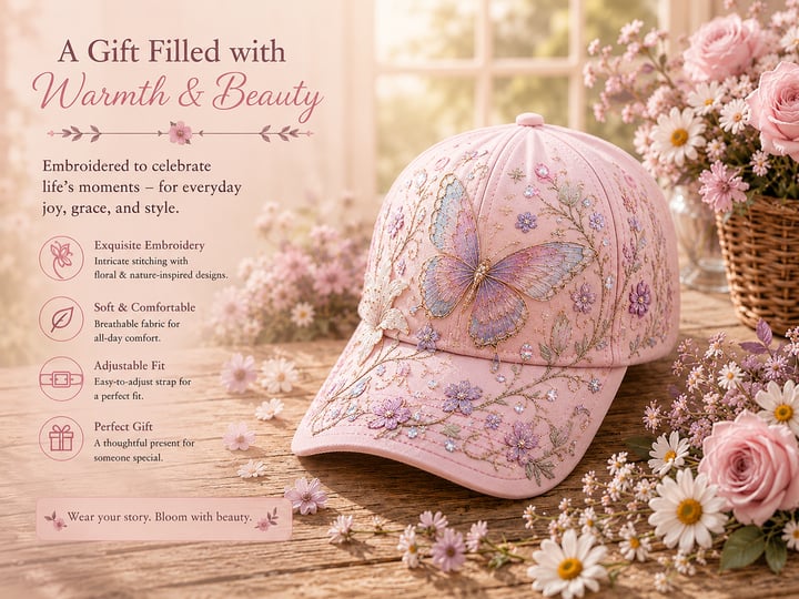 🔥Limited Edition -🌸🦋 Garden Morning Cap