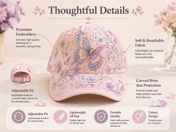 🔥Limited Edition -🌸🦋 Garden Morning Cap