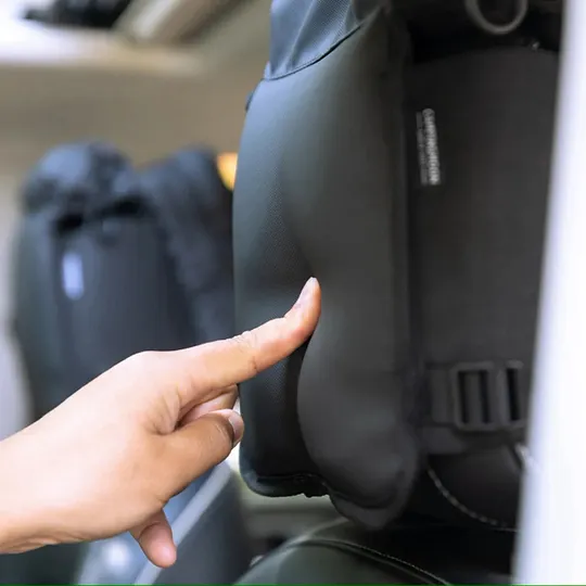 Tactical vehicle storage bag, rear seat headrest extended storage bag, suitable for camping and off-road gear storage.