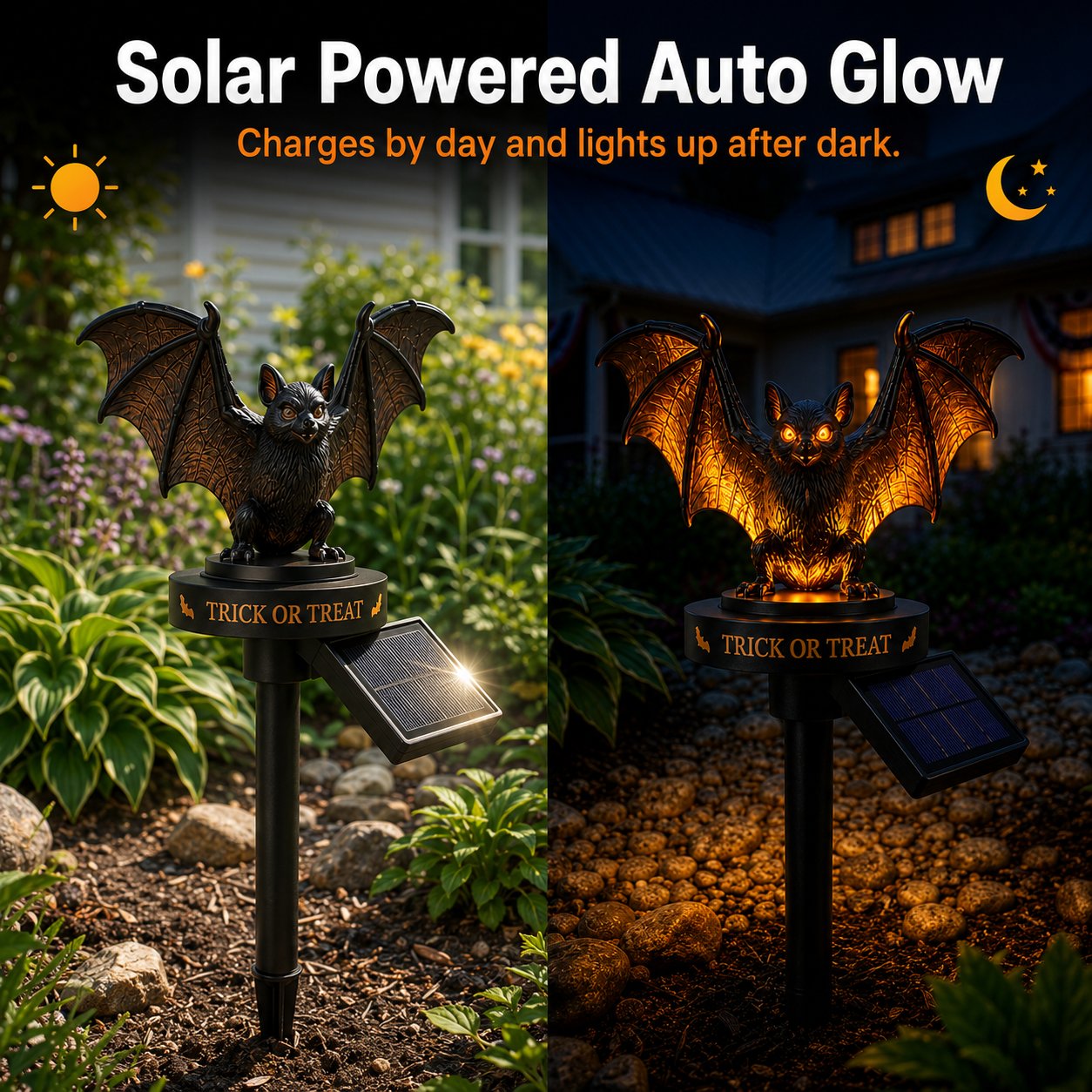 Solar Halloween Bat Garden Stake Light