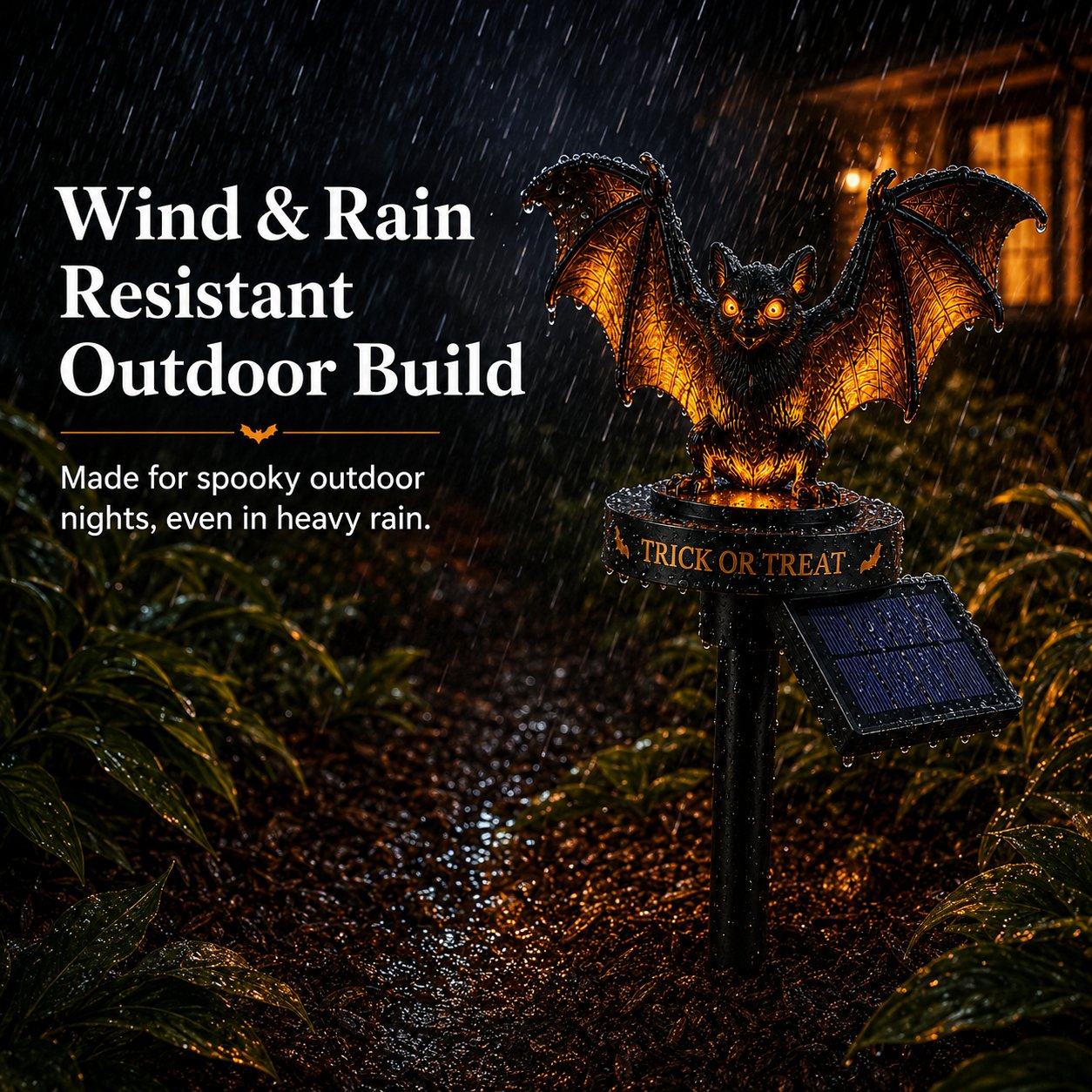 Solar Halloween Bat Garden Stake Light