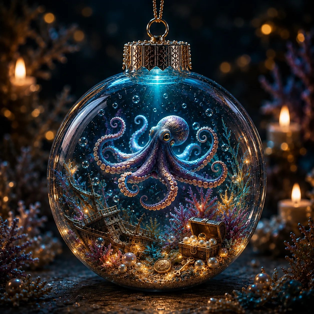 🔥Limited time 70% OFF -🌊✨ Glowing Ocean Story Ornament – Light-Up Mini Underwater Scene