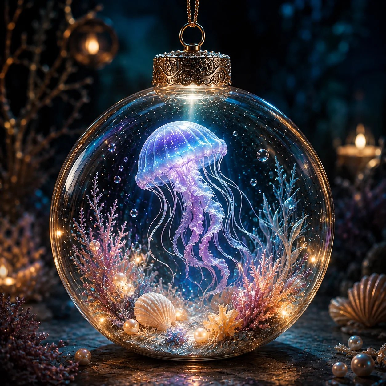 🔥Limited time 70% OFF -🌊✨ Glowing Ocean Story Ornament – Light-Up Mini Underwater Scene