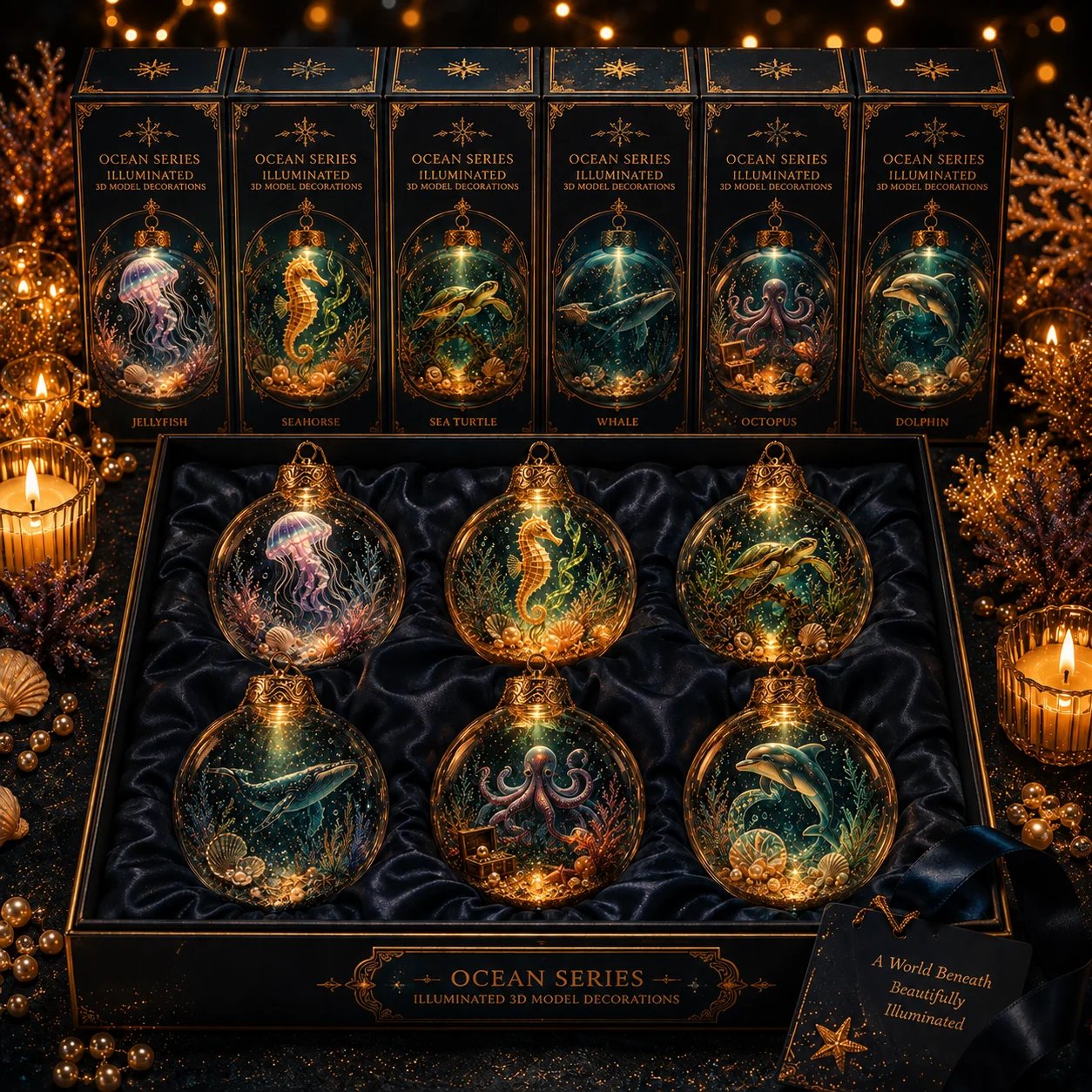🔥Limited time 70% OFF -🌊✨ Glowing Ocean Story Ornament – Light-Up Mini Underwater Scene