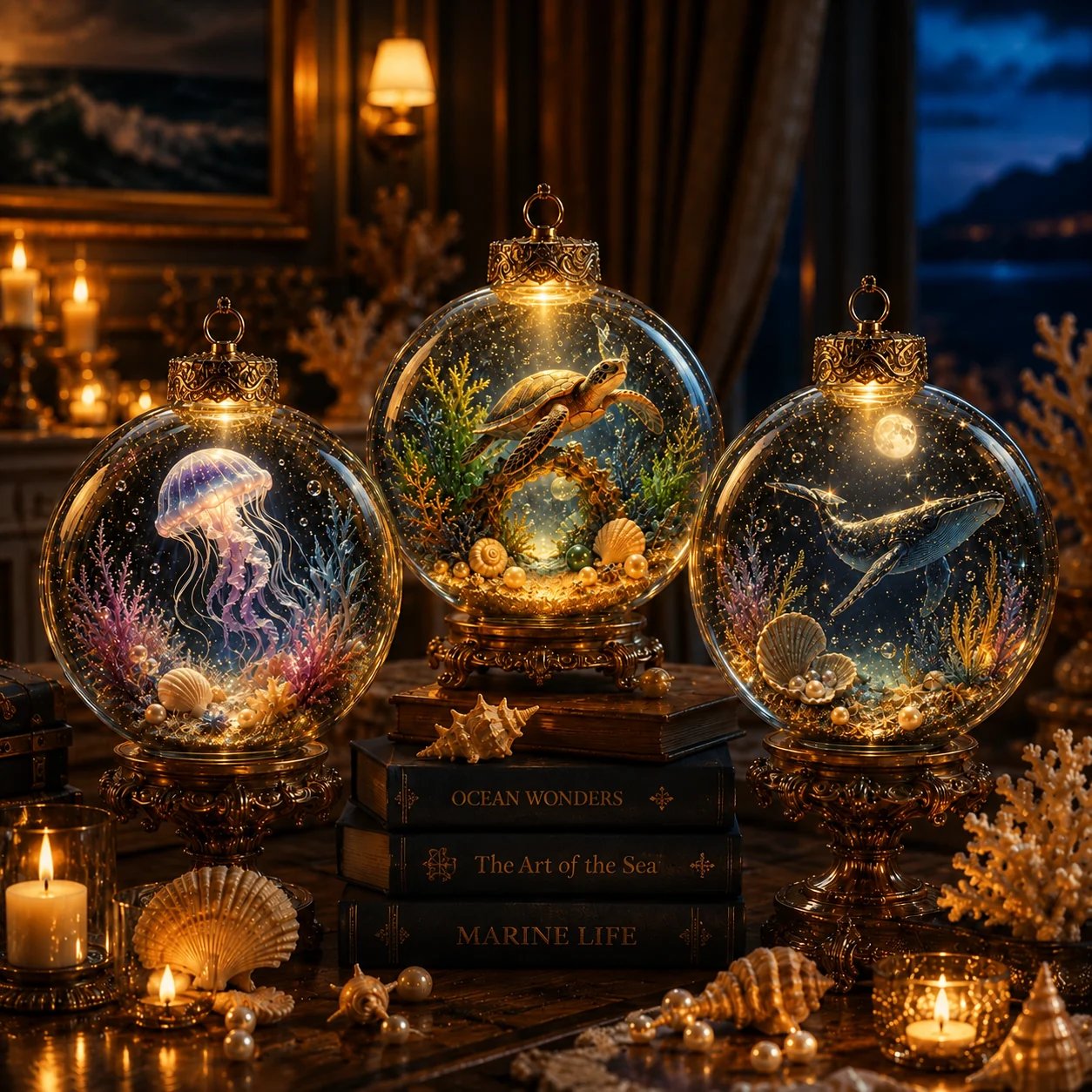 🔥Limited time 70% OFF -🌊✨ Glowing Ocean Story Ornament – Light-Up Mini Underwater Scene