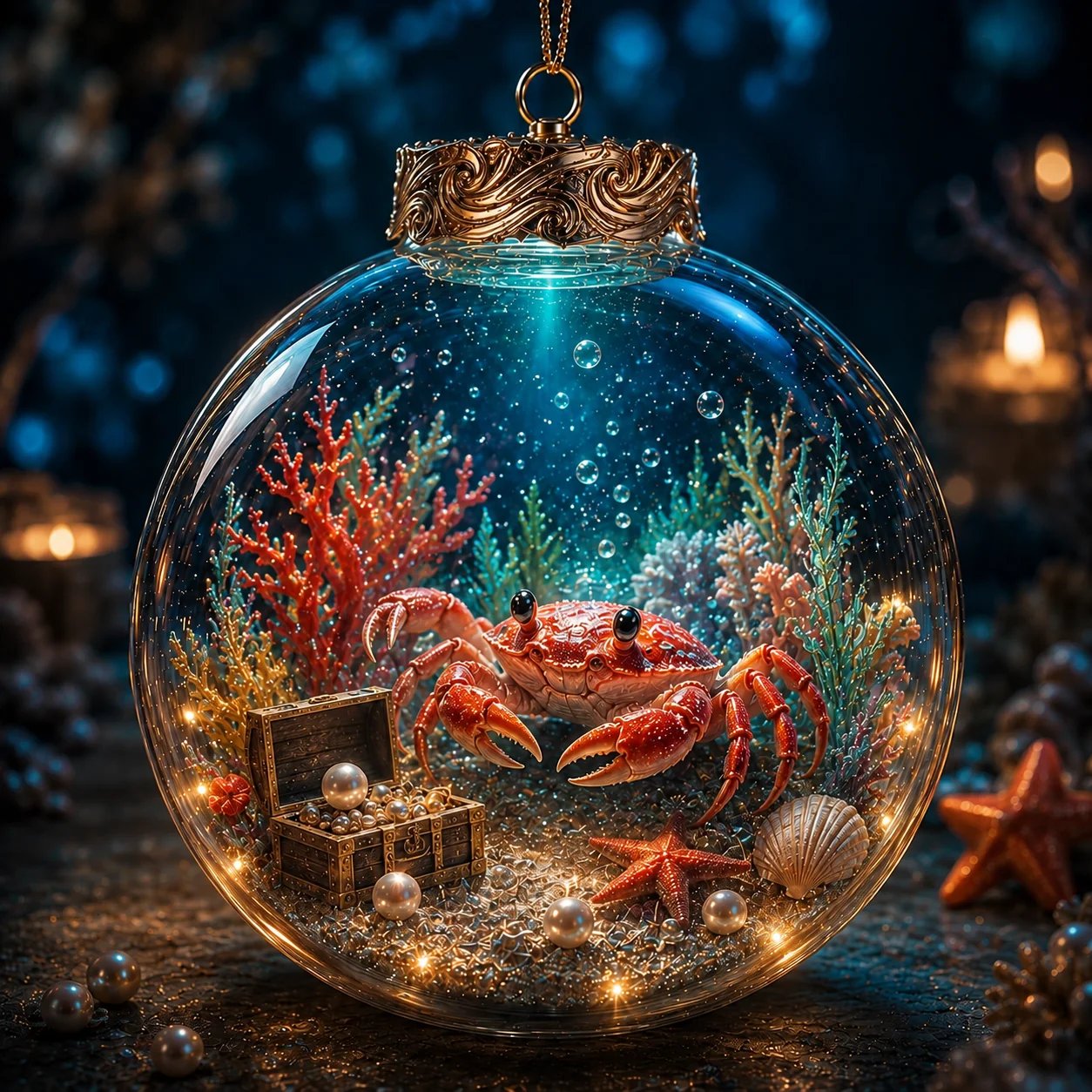🔥Limited time 70% OFF -🌊✨ Glowing Ocean Story Ornament – Light-Up Mini Underwater Scene