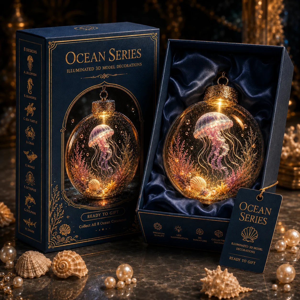 🔥Limited time 70% OFF -🌊✨ Glowing Ocean Story Ornament – Light-Up Mini Underwater Scene