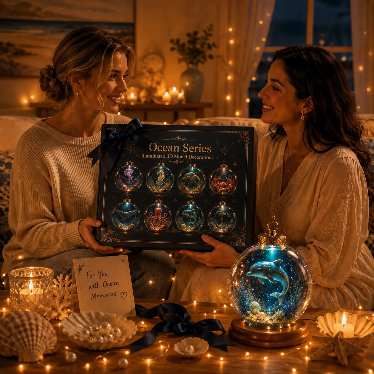 🔥Limited time 70% OFF -🌊✨ Glowing Ocean Story Ornament – Light-Up Mini Underwater Scene