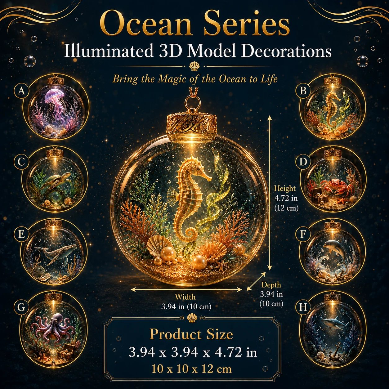 🔥Limited time 70% OFF -🌊✨ Glowing Ocean Story Ornament – Light-Up Mini Underwater Scene
