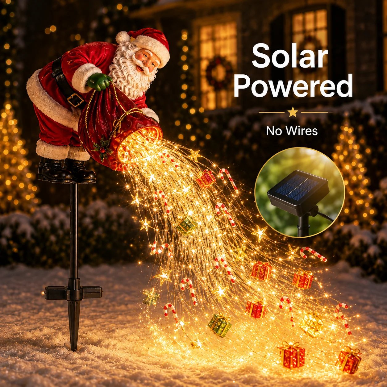 🎅Christmas Early Discount 49% Off 🎁 Santa’s Magic Pour – Flowing LED Christmas Garden Light