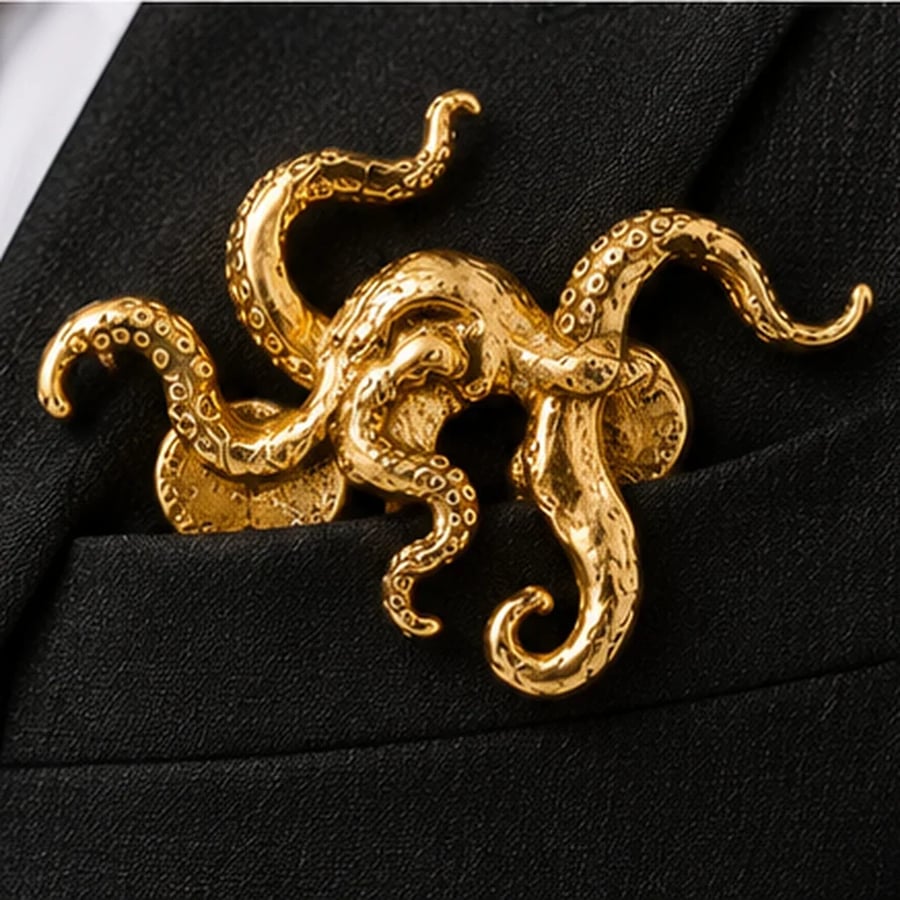 🐊🌟 Luxury Sculpted Animal Brooch – Premium Statement Piece for Suits & Blazers
