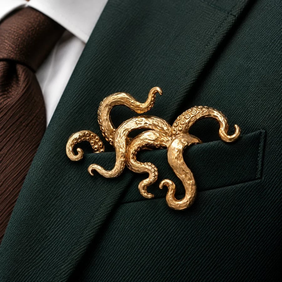 🐊🌟 Luxury Sculpted Animal Brooch – Premium Statement Piece for Suits & Blazers