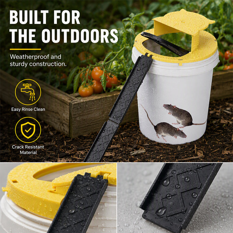 Flip 'N Slide Bucket Mouse Trap - Multi-Catch, Auto-Reset, Humane/Lethal Rat Trap