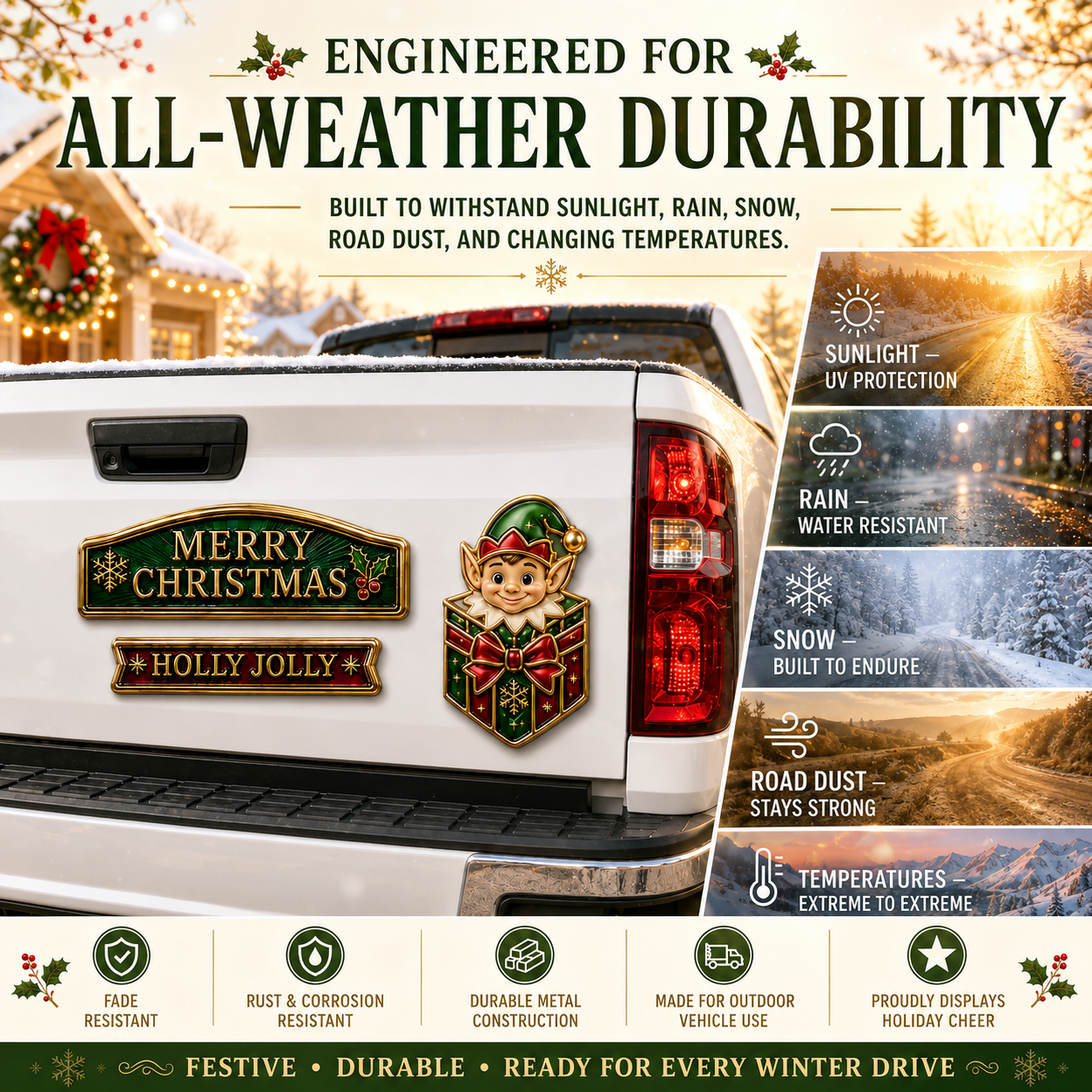 ⚡50K+ SOLD!🔥 3-Piece Christmas Car Emblem Metal Badge Set – Multiple Festive Character Styles Available